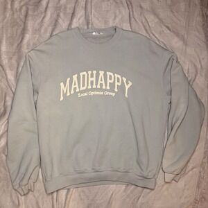 Viral Madhappy Local Optimist Group Crewneck Sweatshirt Light Blue Oversized
